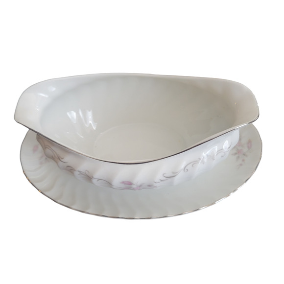 Gold Standard Gravy Boat with Underplate Porcelain China Made in Japan MCM - Picture 7 of 10